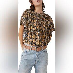 Free People Floral Blouse size S
